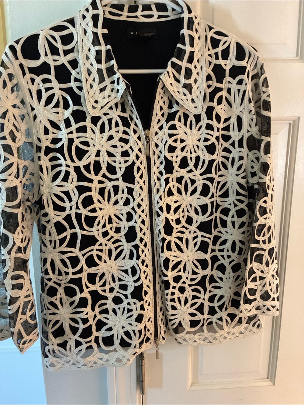 Weavz Black Jacket with White Lace Overlay